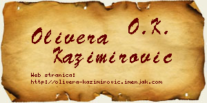 Olivera Kazimirović vizit kartica
